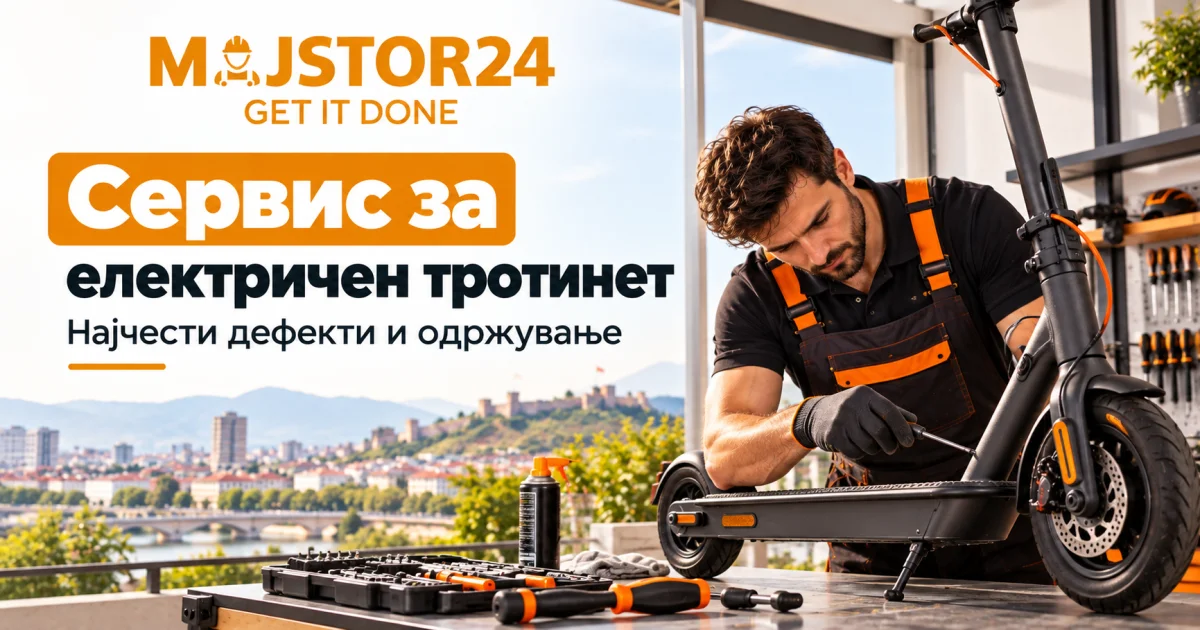 Сервис за електричен тротинет – чести дефекти и одржување со Majstor24