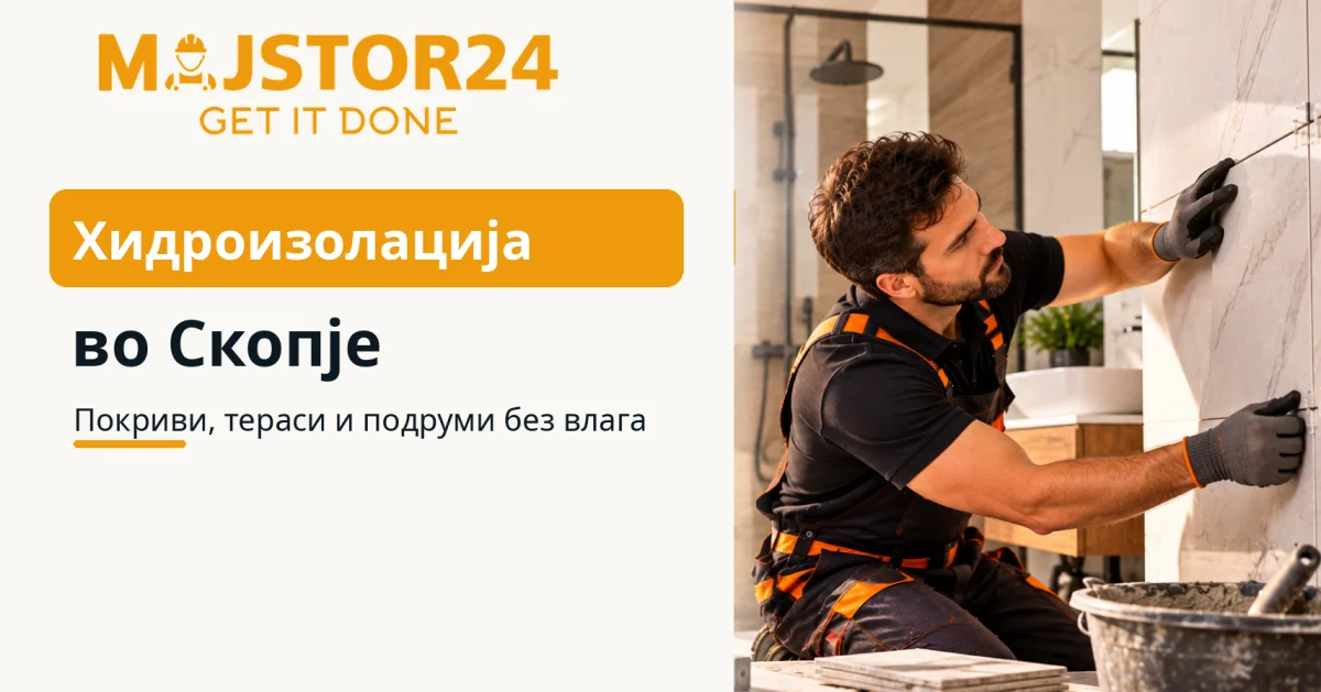 Хидроизолација во Скопје – покриви, тераси и подруми без влага | Majstor24